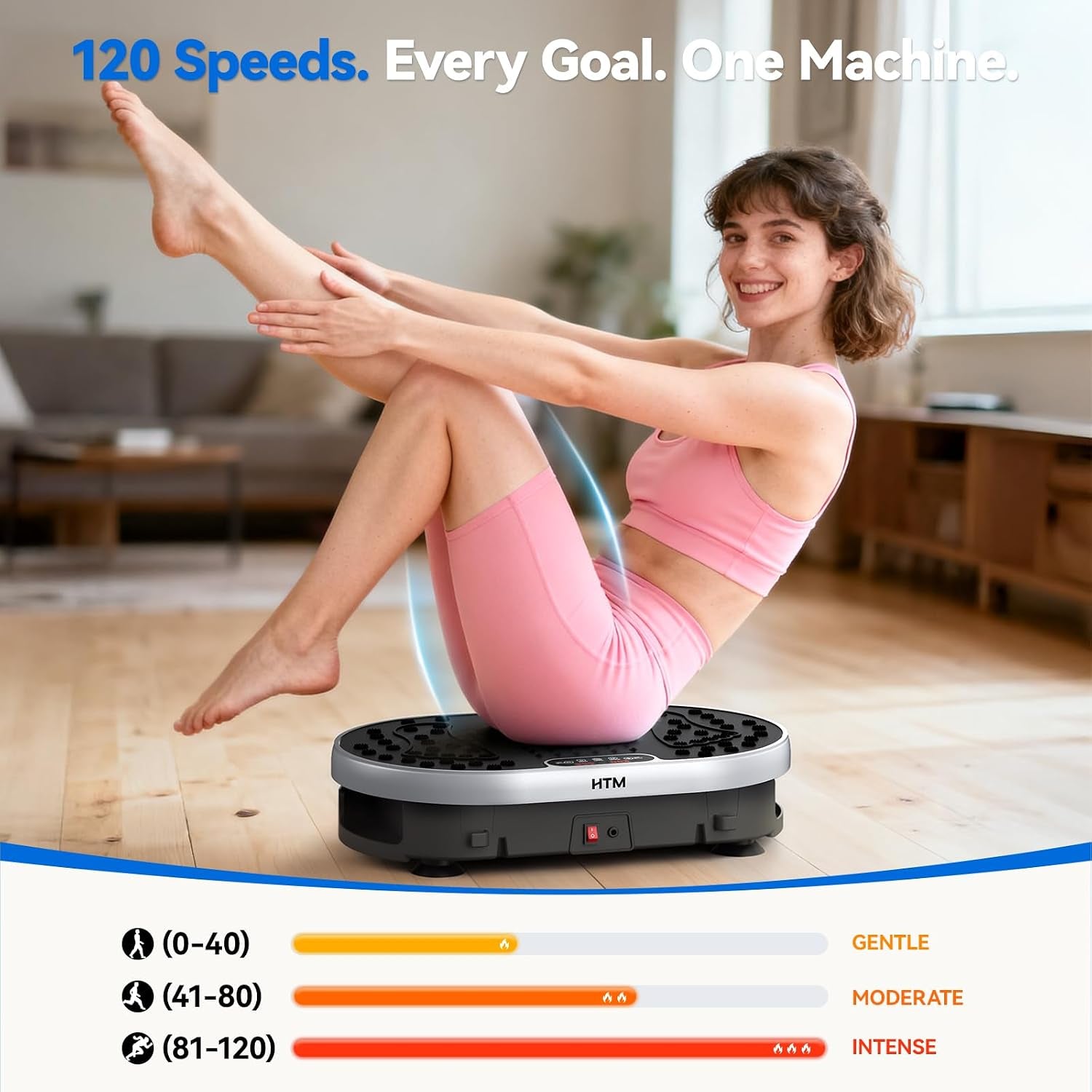 Vibration Plate Exercise Machine, 9 Modes & 120 Speeds, Body Shake Plate with Resistance Bands Slot & Remote Control, Shake Board for Weight Loss Fat Burner Home Fitness Workout