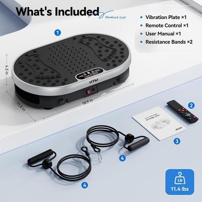 Vibration Plate Exercise Machine, 9 Modes & 120 Speeds, Body Shake Plate with Resistance Bands Slot & Remote Control, Shake Board for Weight Loss Fat Burner Home Fitness Workout
