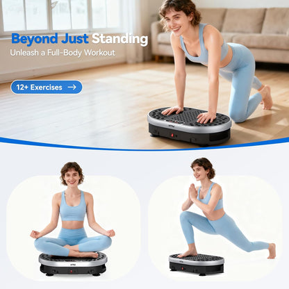 Vibration Plate Exercise Machine, 9 Modes & 120 Speeds, Body Shake Plate with Resistance Bands Slot & Remote Control, Shake Board for Weight Loss Fat Burner Home Fitness Workout