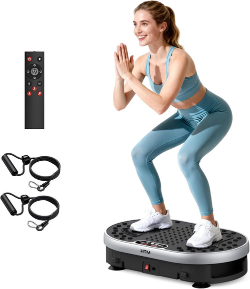 Vibration Plate Exercise Machine, 9 Modes & 120 Speeds, Body Shake Plate with Resistance Bands Slot & Remote Control, Shake Board for Weight Loss Fat Burner Home Fitness Workout