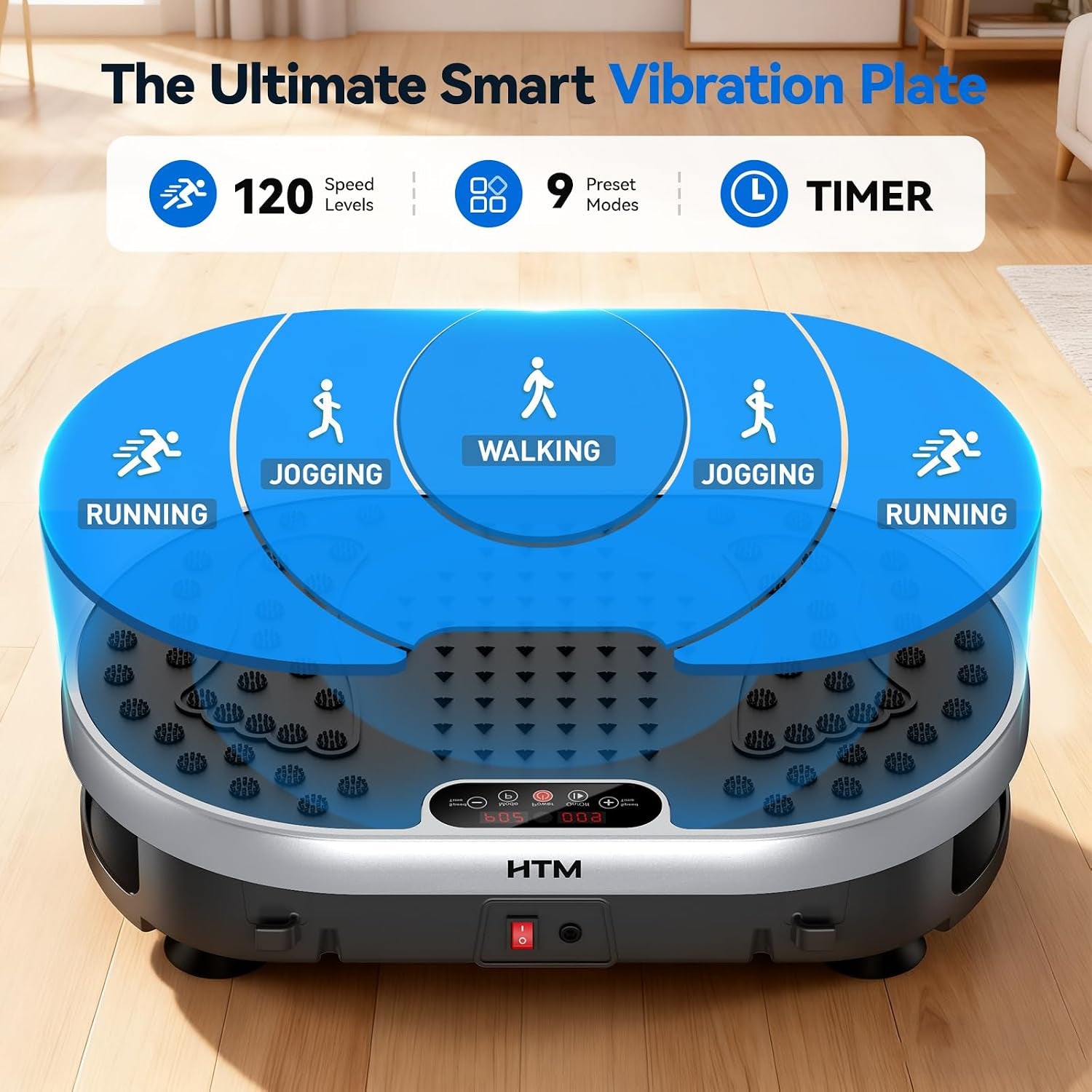Vibration Plate Exercise Machine, 9 Modes & 120 Speeds, Body Shake Plate with Resistance Bands Slot & Remote Control, Shake Board for Weight Loss Fat Burner Home Fitness Workout